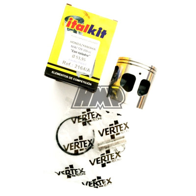 Piston YAMAHA DT 50 LC / LCD / LCDE / TZR / RZ 54 mm / HONDA 80 NSR / NS1 / CRM / MBX 100 cc / VERTEX ( 12 mm / 2 segmentos ) - ITALKIT